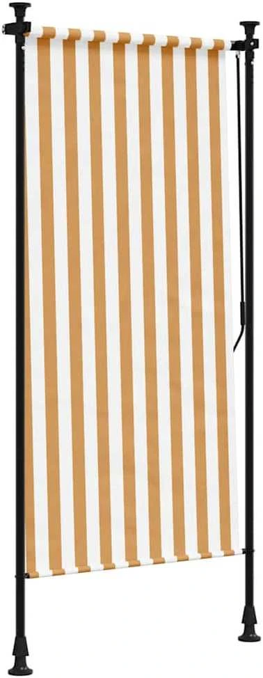 Lauko roletas, oranžinis/baltas, 120x270cm, audinys ir plienas