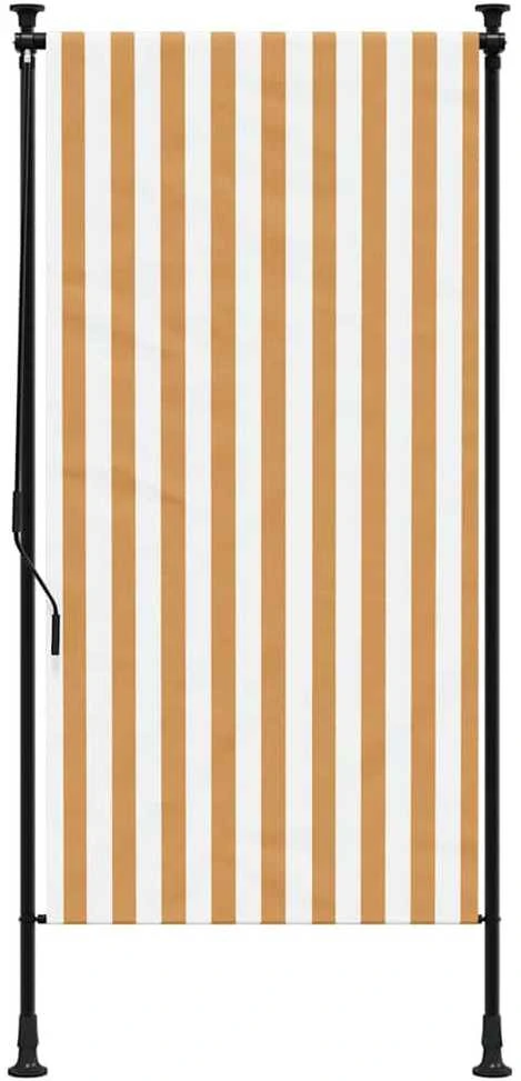 Lauko roletas, oranžinis/baltas, 120x270cm, audinys ir plienas