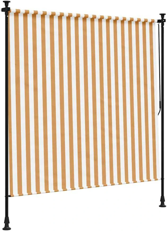 Lauko roletas, oranžinis/baltas, 150x270cm, audinys ir plienas