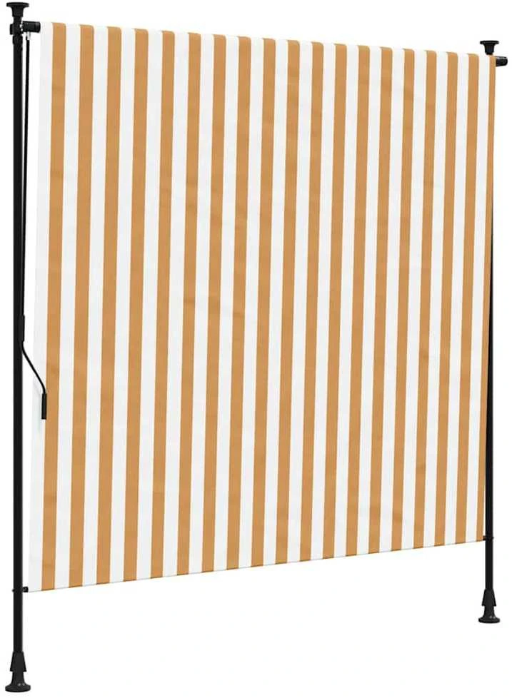 Lauko roletas, oranžinis/baltas, 200x270cm, audinys ir plienas