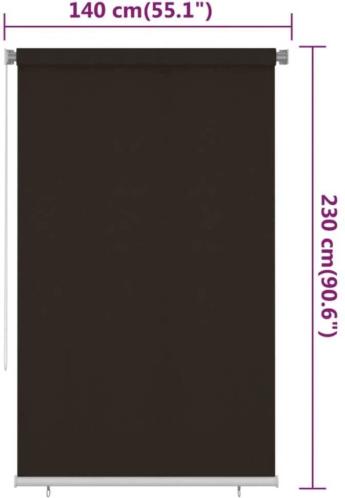 Lauko roletas, 145 (plotis) x 230 (aukštis) cm, rudos spalvos, HDPE