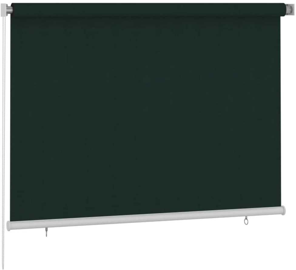 Lauko roletas, 205 (plotis) x 140 (aukštis) cm, tamsiai žalios spalvos, HDPE