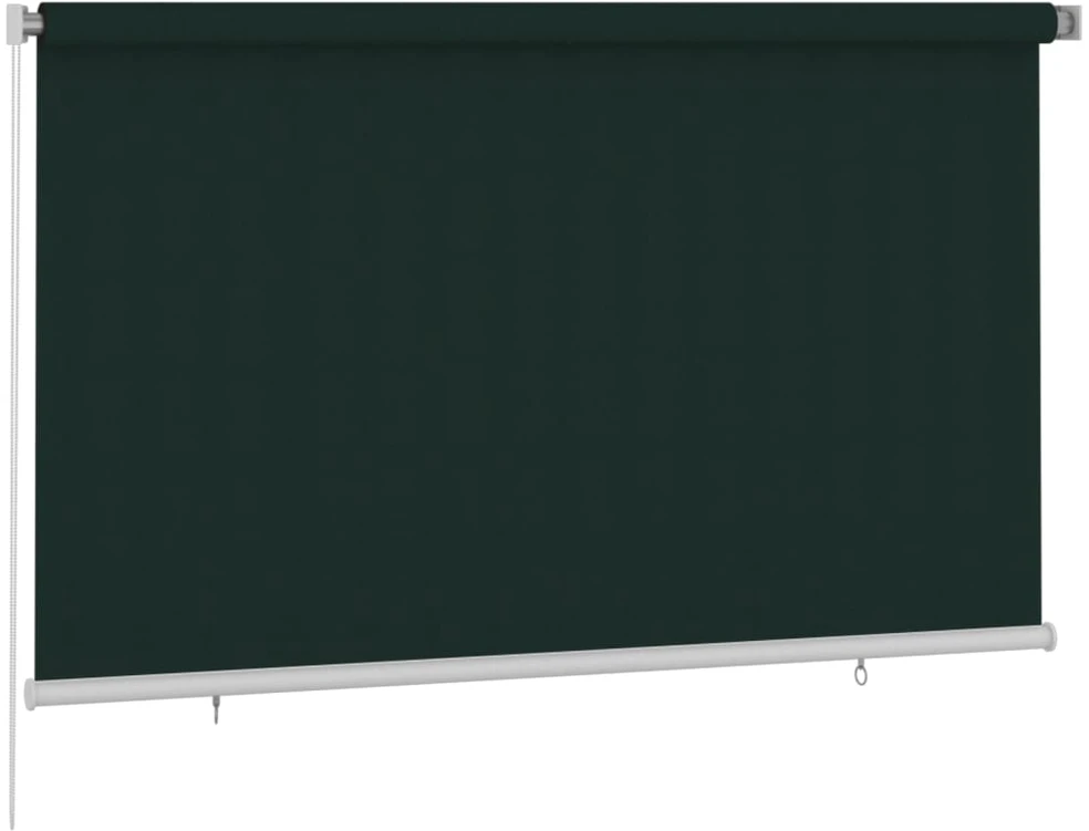 Lauko roletas, 245 (plotis) x 140 (aukštis) cm, tamsiai žalios spalvos, HDPE