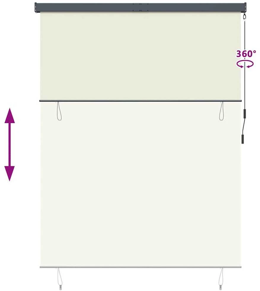 Roletas Kreminė 200 x 250 cm Audinys ir aliuminis