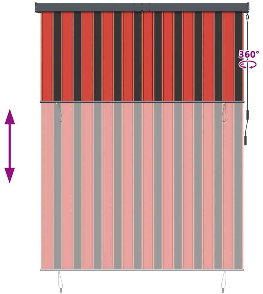 Roletas Oranžinė ir ruda 220 x 250 cm Audinys ir aliuminis