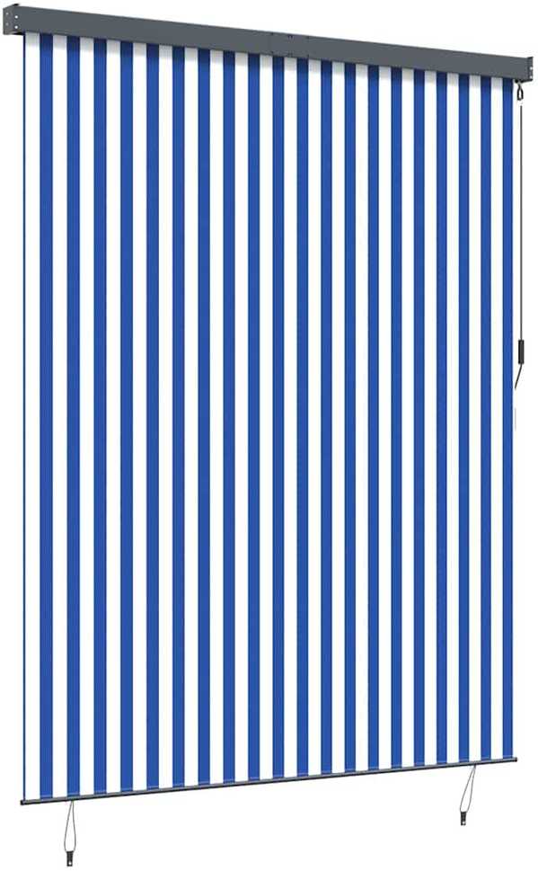 Roletas Mėlyna ir balta 220 x 250 cm Audinys ir aliuminis