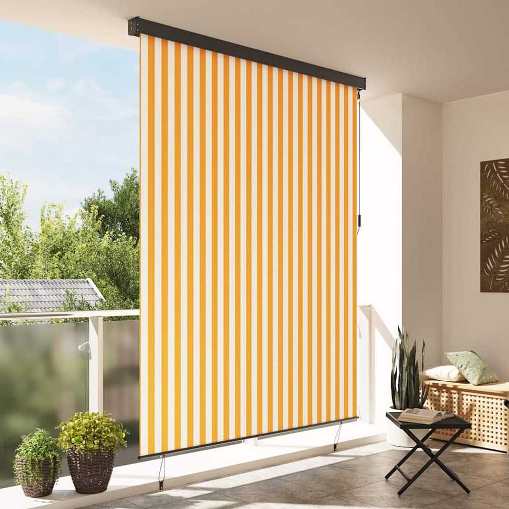 Roletas Balta ir oranžinė 220 x 250 cm Audinys ir aliuminis