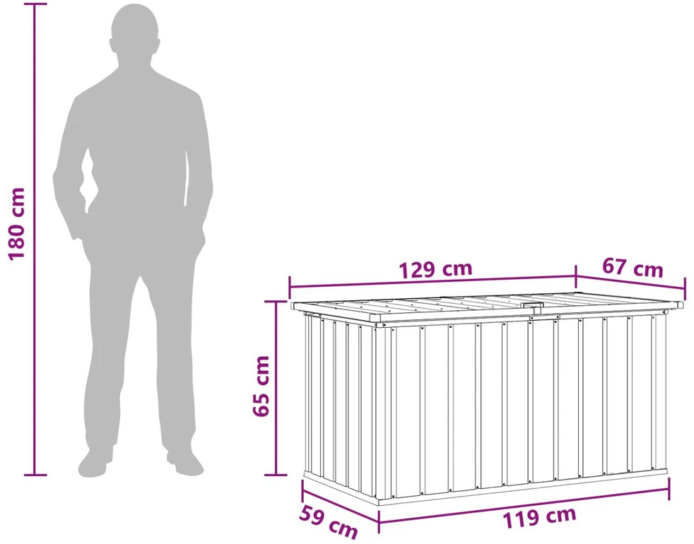 Lauko saugojimo dėžė Medis 129 x 67 x 65 cm