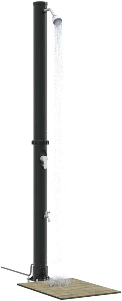 Lauko saulės dušas 20 l PVC ir aliuminis Juoda