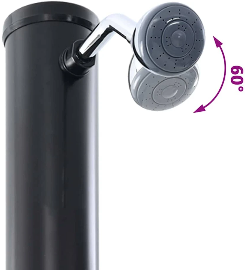 Lauko saulės dušas 20 l PVC ir aliuminis Juoda