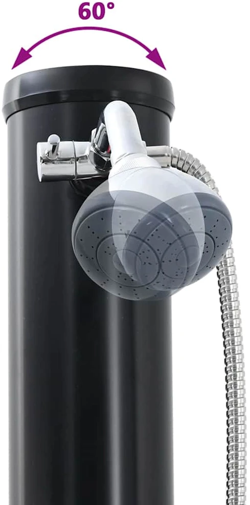 Lauko saulės dušas 20 l PVC ir aliuminis Juoda