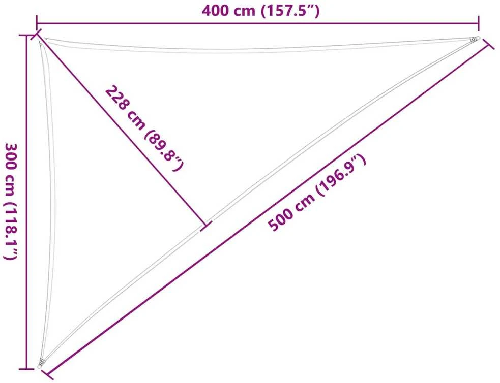 Saulės burė 3 x 4 x 5 m 100% poliesteris Oksfordas Trikampio
