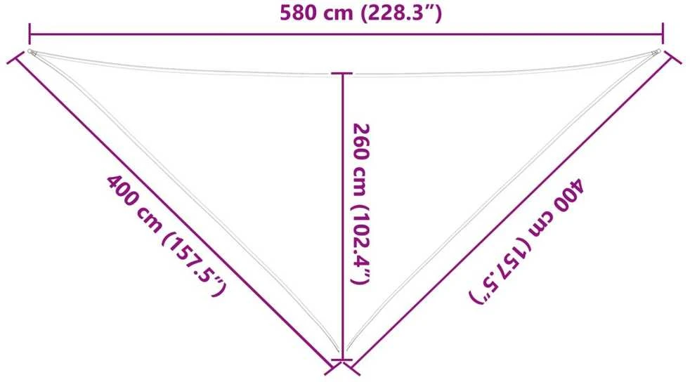 Saulės burė 4 x 4 x 5,8 m 100% poliesteris Oksfordas Trikampio