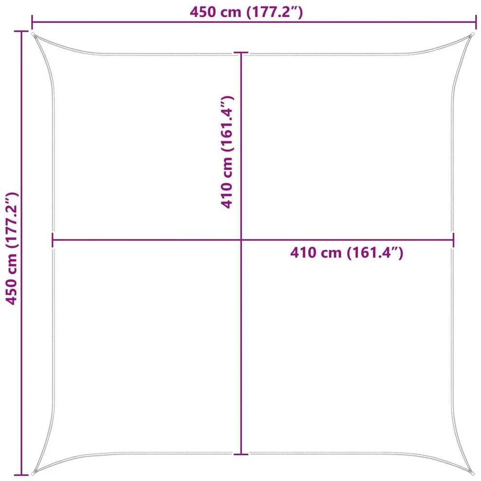 Saulės burė 4,5 x 4,5 m 100% poliesteris Oksfordas Kvadrato