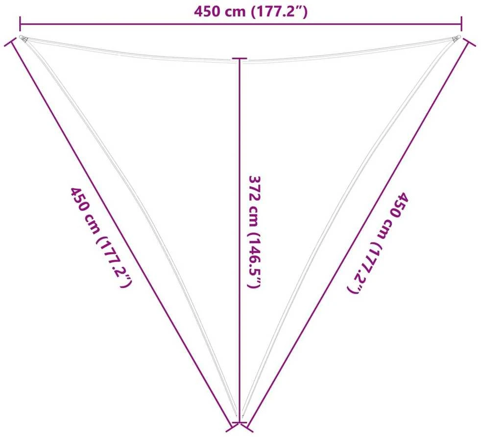 Saulės burė 4,5 x 4,5 x 4,5 m 100% poliesteris Oksfordas