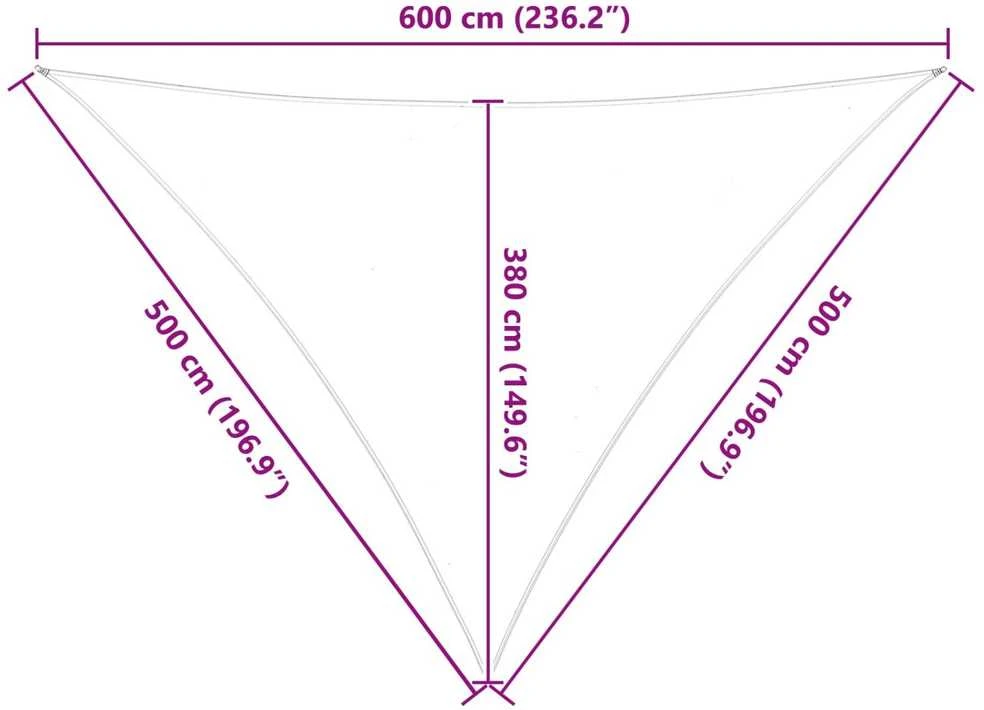 Saulės burė 5 x 5 x 6 m 100% poliesteris Oksfordas Trikampio