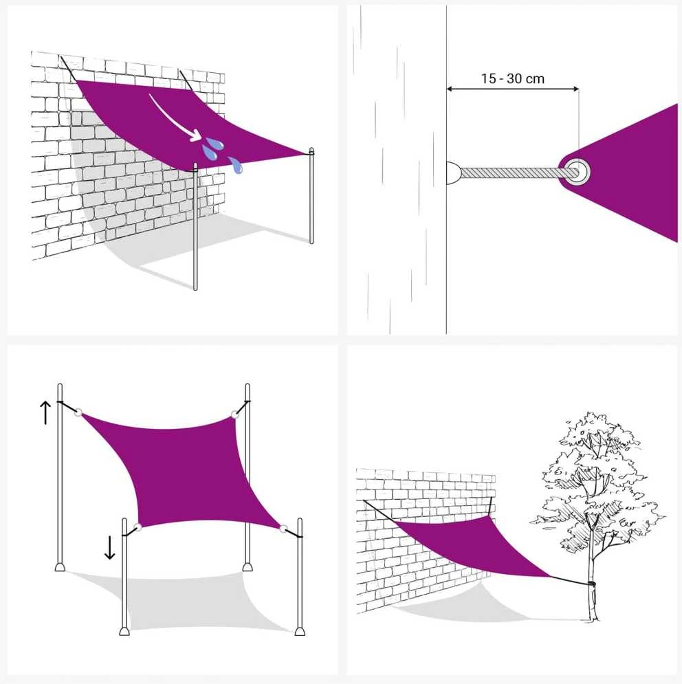 Saulės burė 7 x 5 x 5 m 100% poliesteris Oksfordas Trikampio