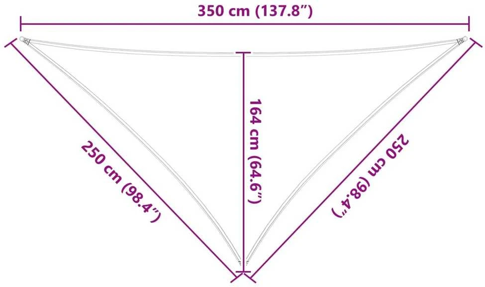 Saulės burė 2,5 x 2,5 x 3,5 m 100% poliesteris Oksfordas
