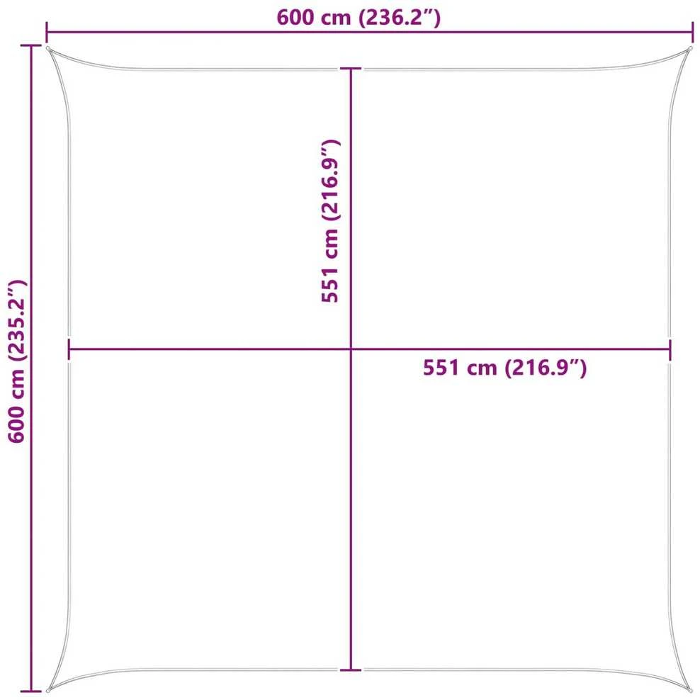 Saulės burė 6 x 6 m 100% poliesteris Oksfordas Kvadrato