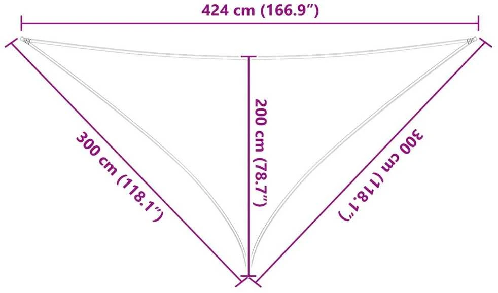 Saulės burė 3 x 3 x 4,24 m 100% poliesteris Oksfordas Trikampio