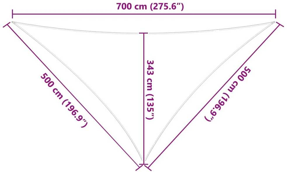 Saulės burė 7 x 5 x 5 m 100% poliesteris Oksfordas Trikampio