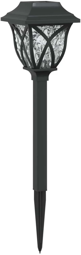 Lauko saulės šviestuvai su žemės kuolu 6 vnt. Šilta balta 42 cm