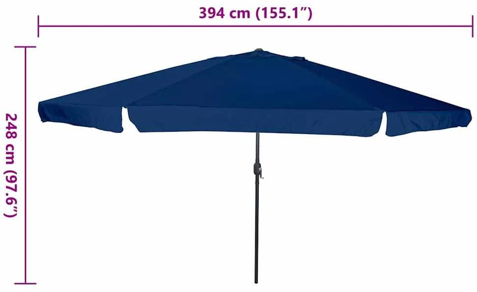 Sodo skėtis 394 x 394 x 248 cm Poliesteris ir plienas Azurblau