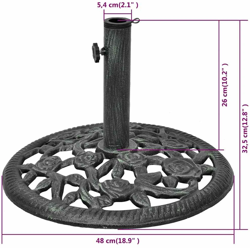 lauko skėčio pagrindas iš ketaus, 12 kg 48 cm