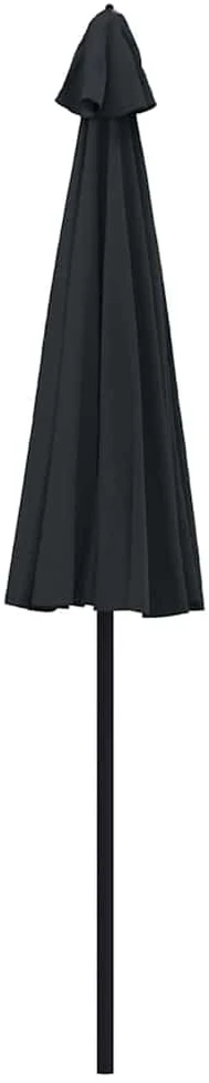 Lauko skėtis nuo saulės su aliuminio stulpu, juodas, 270cm