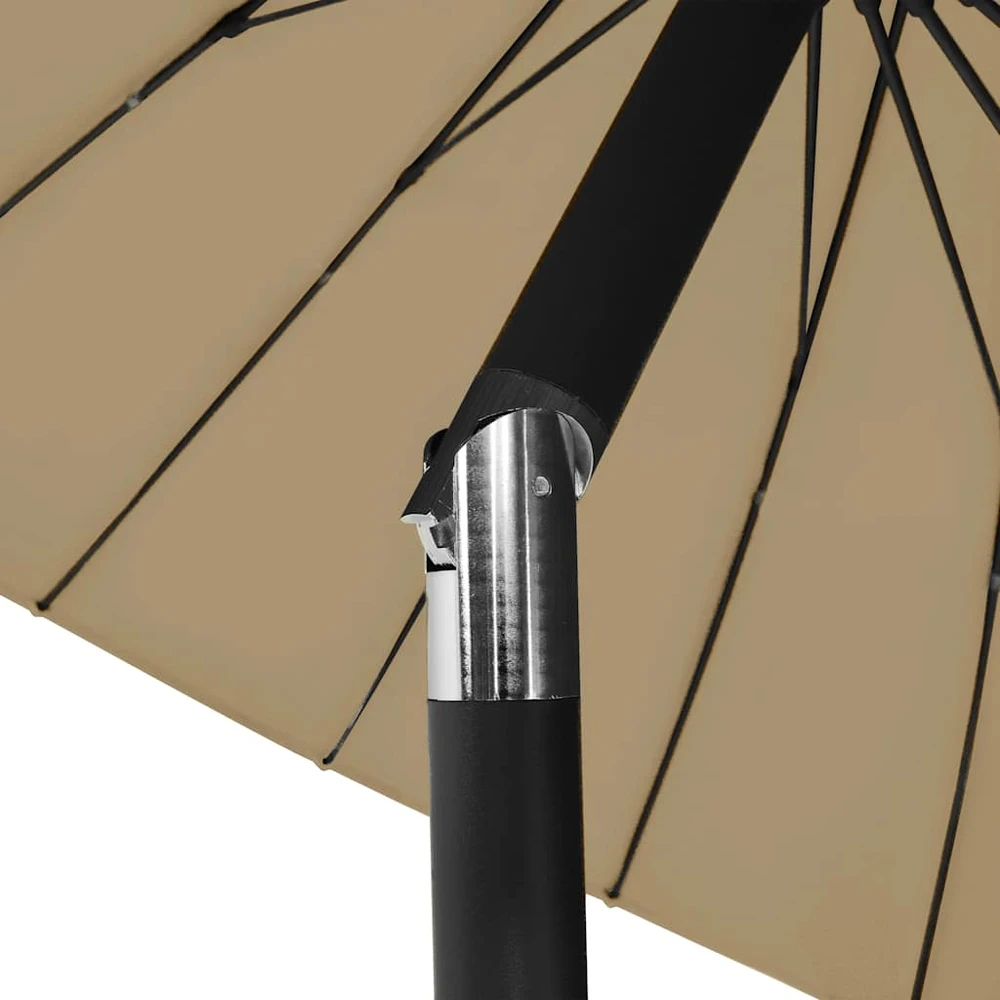 Lauko skėtis nuo saulės su aliuminio stulpu, taupe, 270cm