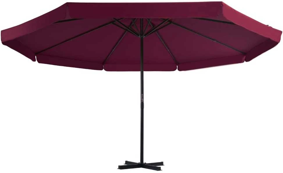 Lauko skėtis nuo saulės su aliuminio stulpu, raudonas, 500cm