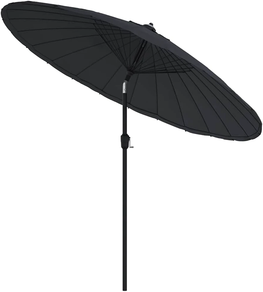 Lauko skėtis nuo saulės su aliuminio stulpu, juodas, 270cm