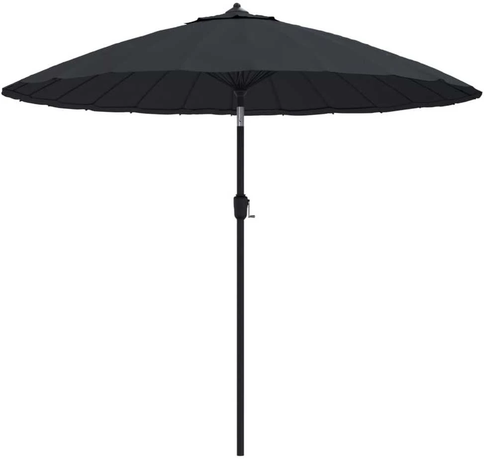 Lauko skėtis nuo saulės su aliuminio stulpu, juodas, 270cm