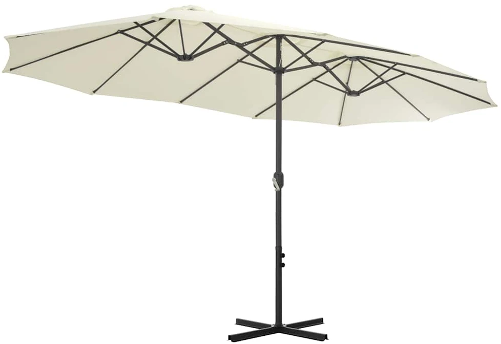 Lauko skėtis nuo saulės su aliuminio stulpu, smėlio, 460x270cm