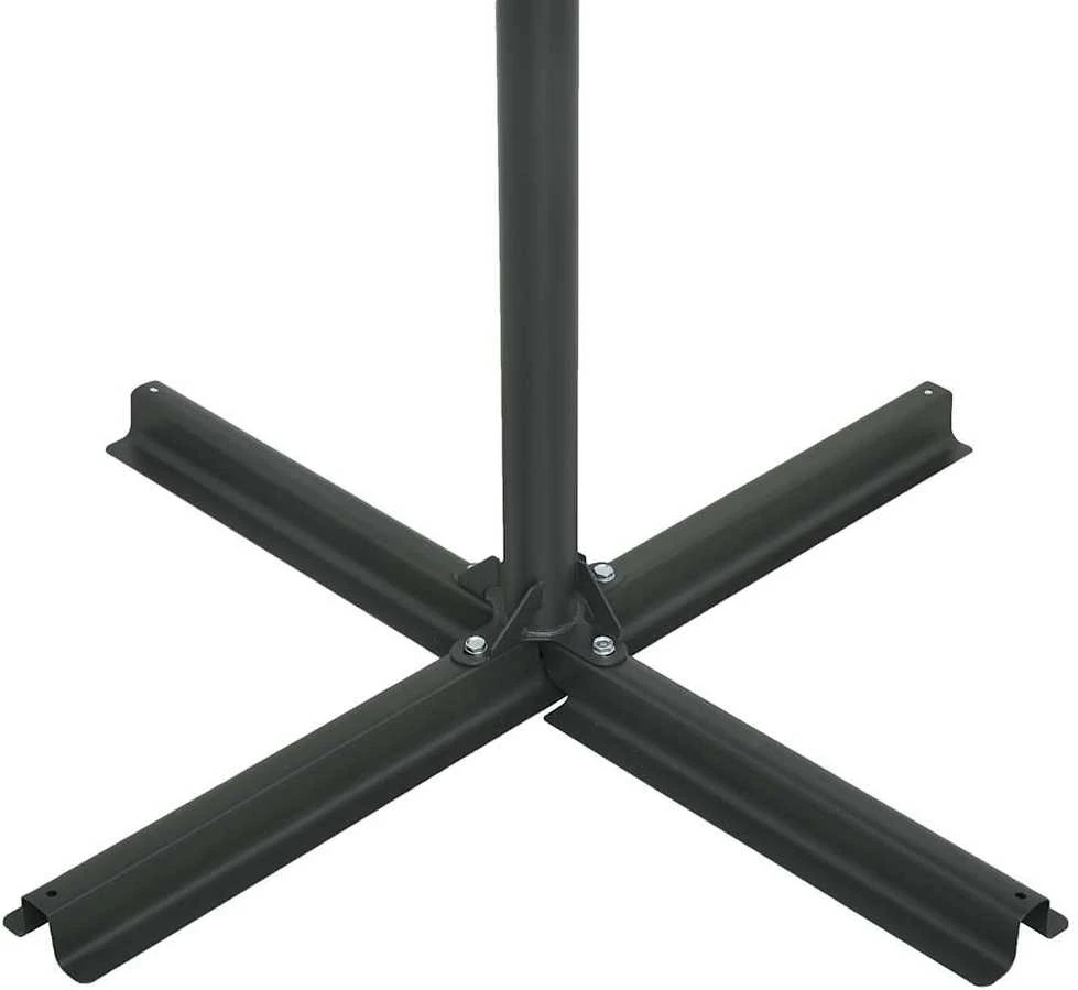 Lauko skėtis nuo saulės su aliuminio stulpu, juodas, 460x270cm