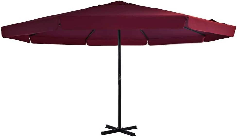 Lauko skėtis nuo saulės su aliuminio stulpu, raudonas, 500cm