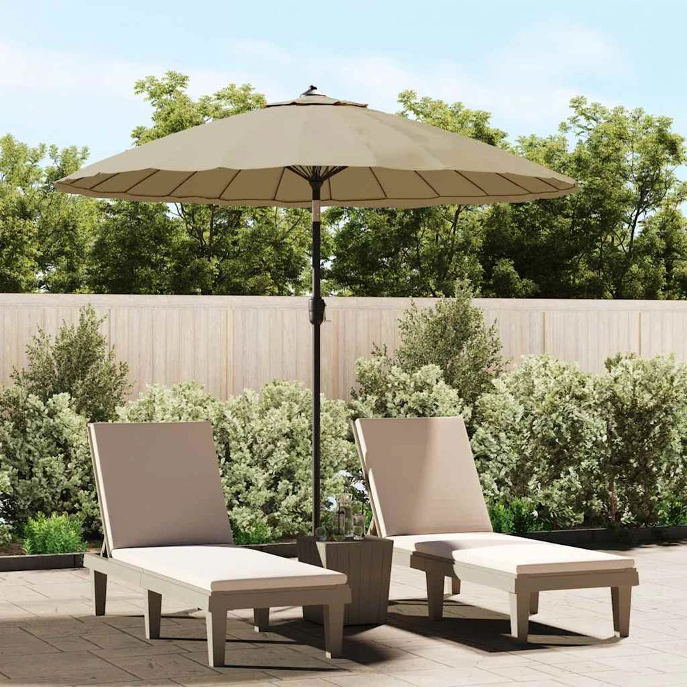 Lauko skėtis nuo saulės su aliuminio stulpu, taupe, 270cm