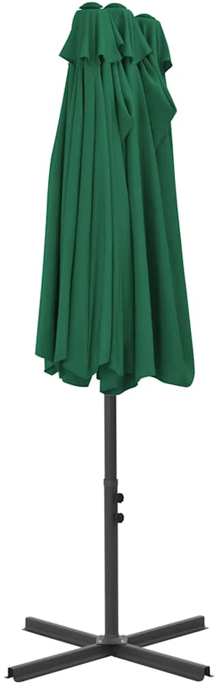 Lauko skėtis nuo saulės su aliuminio stulpu, žalias, 460x270cm