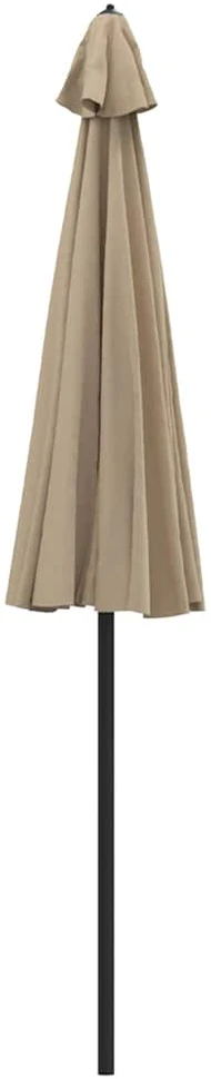 Lauko skėtis nuo saulės su aliuminio stulpu, taupe, 270cm