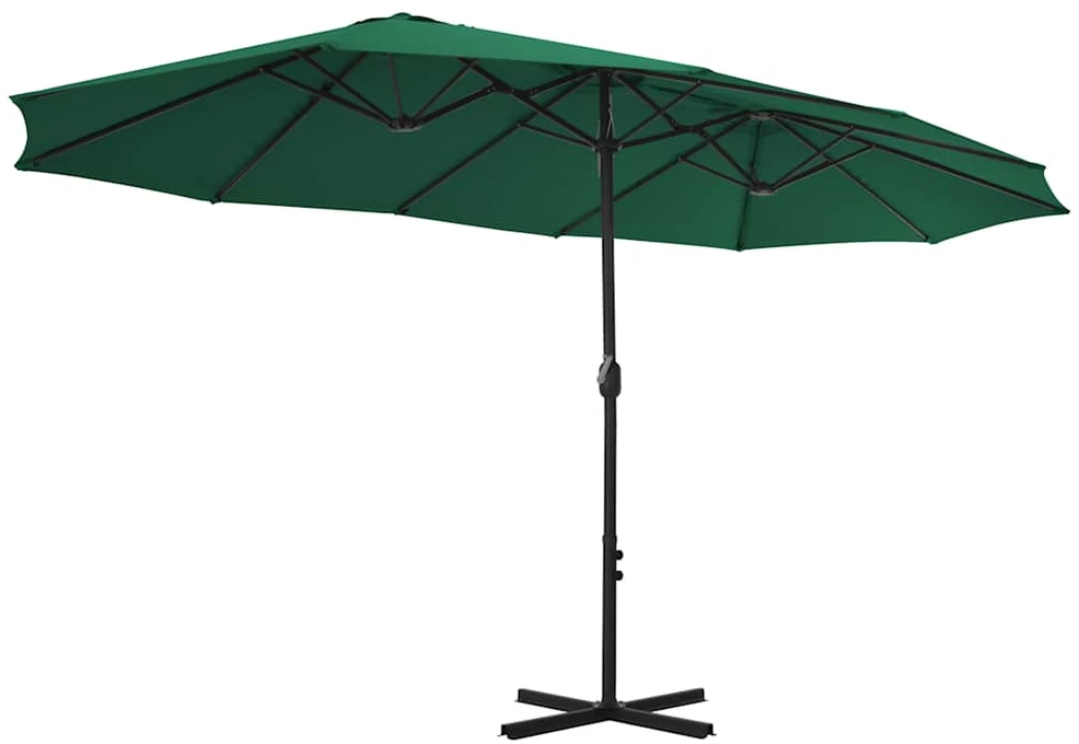Lauko skėtis nuo saulės su aliuminio stulpu, žalias, 460x270cm