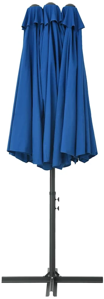 Lauko skėtis nuo saulės su aliuminio stulpu, mėlynas, 460x270cm
