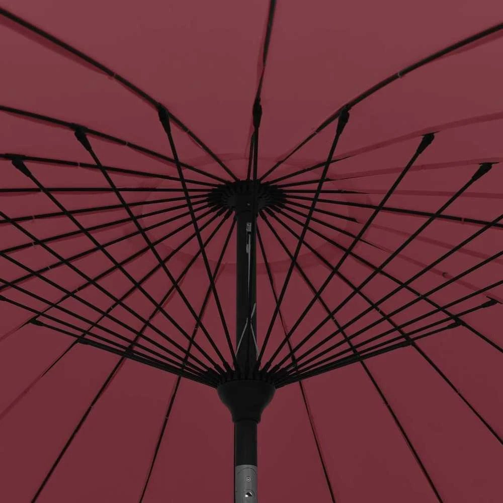 Lauko skėtis nuo saulės su aliuminio stulpu, raudonas, 250cm