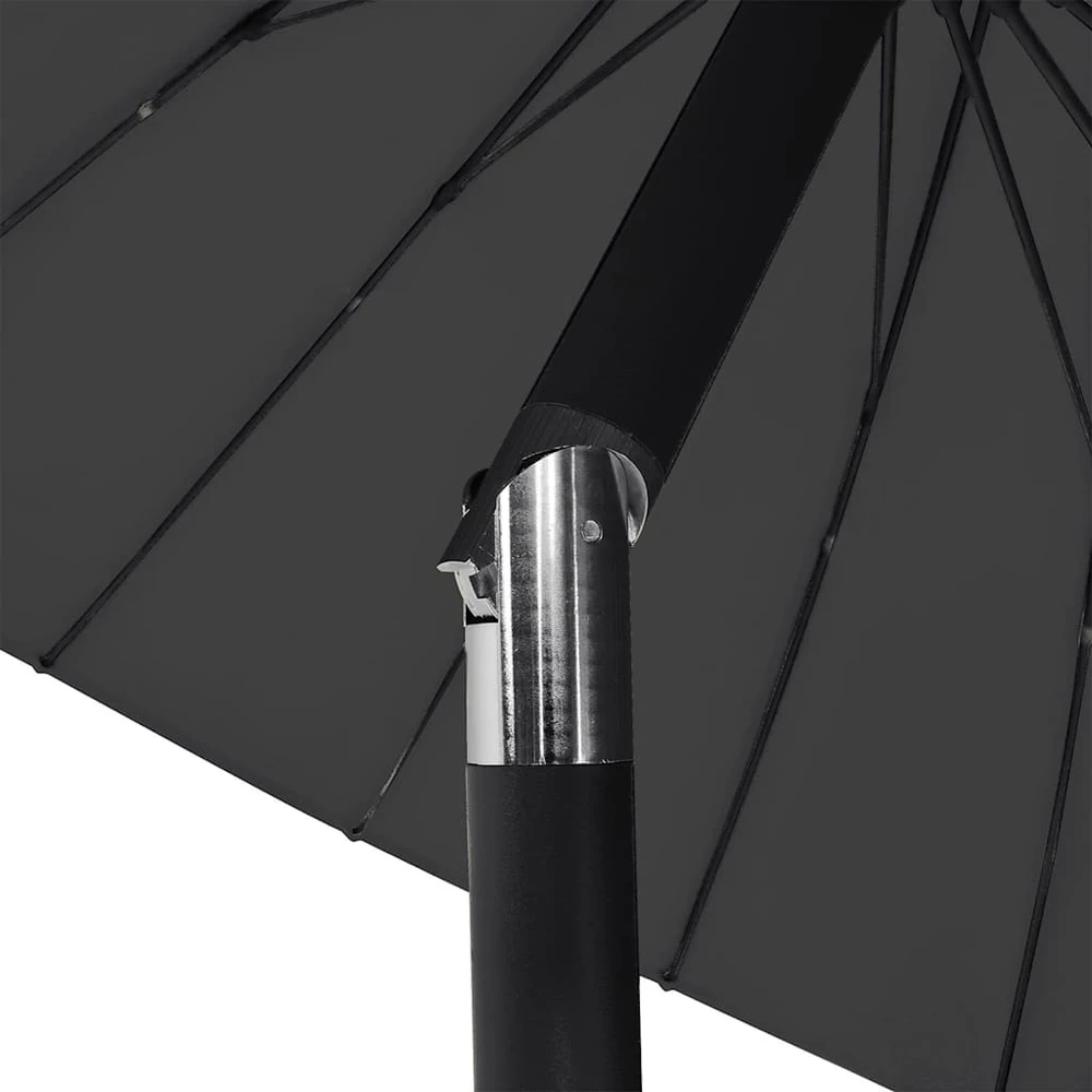 Lauko skėtis nuo saulės su aliuminio stulpu, juodas, 270cm
