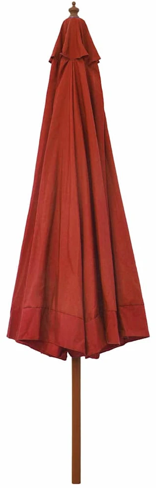 Lauko skėtis nuo saulės su mediniu stulpu, terakota, 330cm