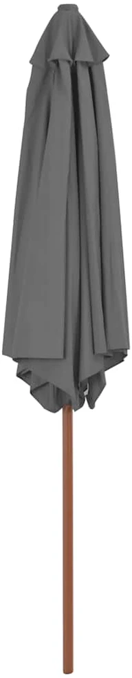 Lauko skėtis nuo saulės su mediniu stulpu, antracito, 270cm
