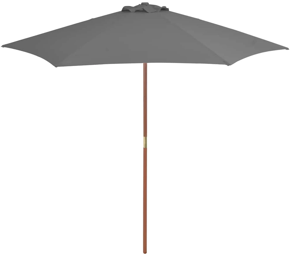 Lauko skėtis nuo saulės su mediniu stulpu, antracito, 270cm