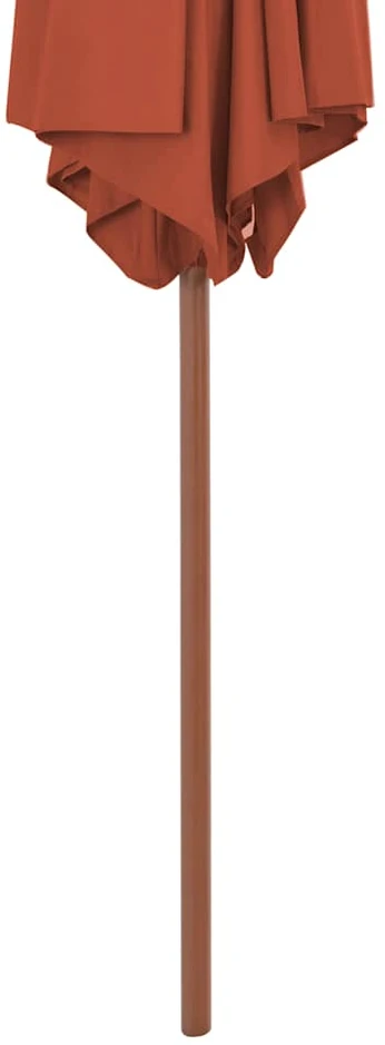 Lauko skėtis nuo saulės su mediniu stulpu, terakota, 270cm