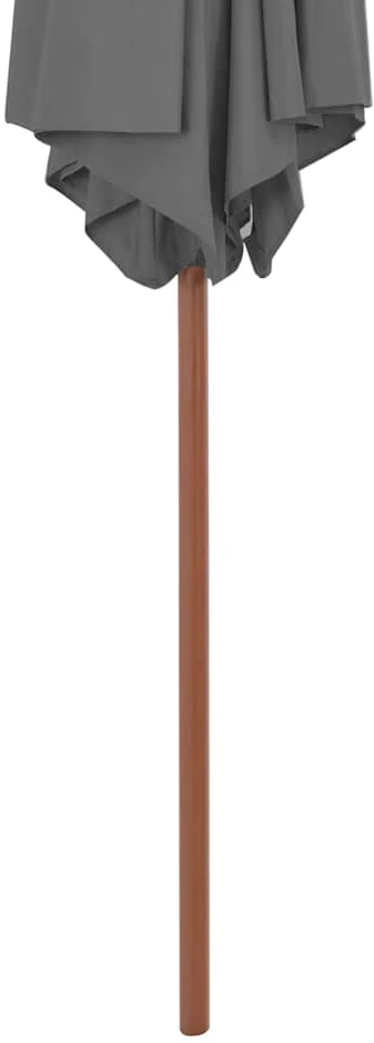 Lauko skėtis nuo saulės su mediniu stulpu, antracito, 270cm