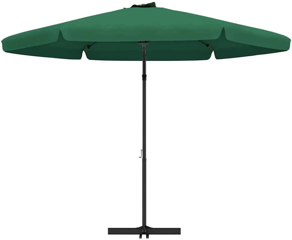 Lauko skėtis su plieniniu stulpu, žalios spalvos, 300cm
