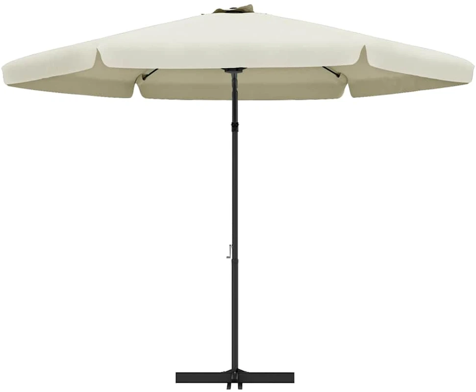 Lauko skėtis nuo saulės su plieniniu stulpu, smėlio, 300cm